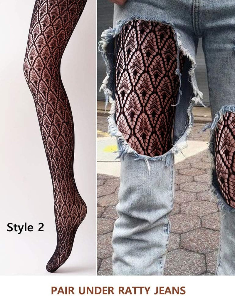Women's Patterned Fishnet Tights – Bold and Fashion-Forward Black Fishnets with Intricate Net Detailing, Perfect for Elevating Your Look with a Touch of Edge. Ideal for Adding a Chic Twist to Any Outfit, Day or Night