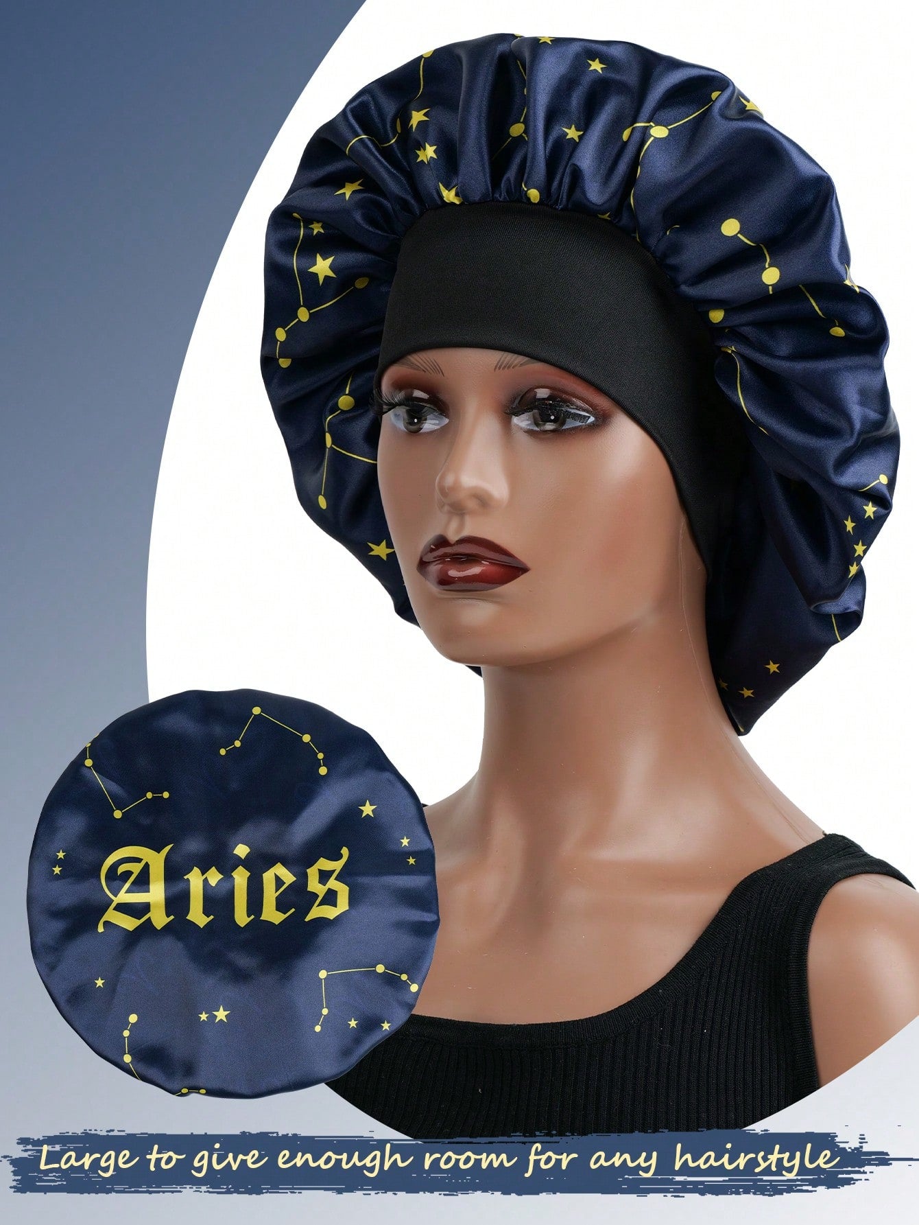 Celestial Satin Bonnet – 12 Constellations Sleep Cap ✨🌙