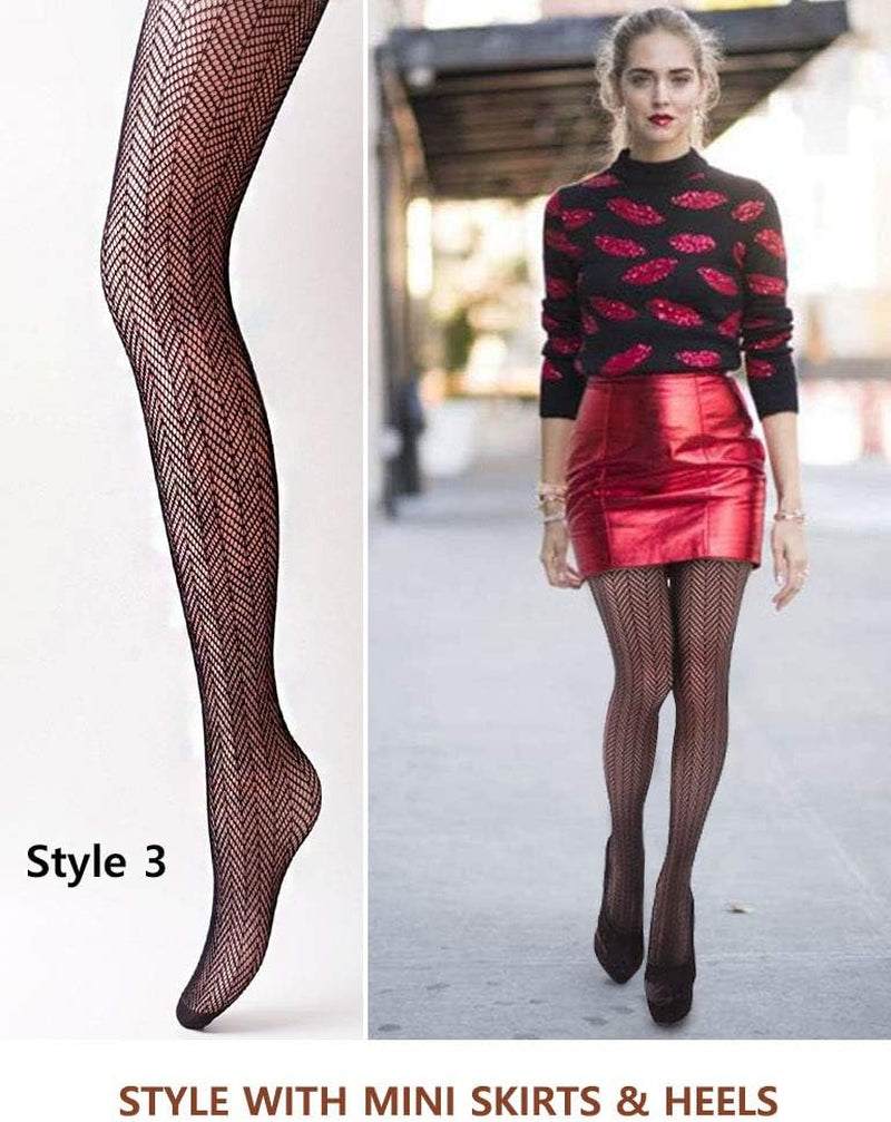 Women's Patterned Fishnet Tights – Bold and Fashion-Forward Black Fishnets with Intricate Net Detailing, Perfect for Elevating Your Look with a Touch of Edge. Ideal for Adding a Chic Twist to Any Outfit, Day or Night