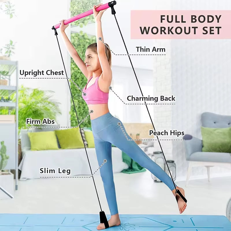 All-in-One Pilates Bar – Resistance Trainer for Strength, Stretch, and Core Workouts