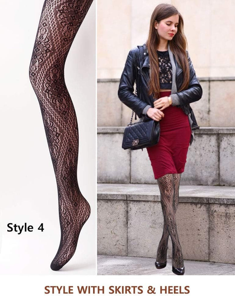 Women's Patterned Fishnet Tights – Bold and Fashion-Forward Black Fishnets with Intricate Net Detailing, Perfect for Elevating Your Look with a Touch of Edge. Ideal for Adding a Chic Twist to Any Outfit, Day or Night