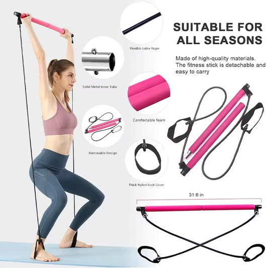 All-in-One Pilates Bar – Resistance Trainer for Strength, Stretch, and Core Workouts