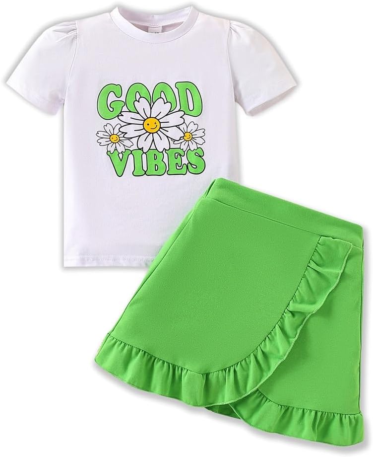 Blossom Babe Set – Graphic Tee & Floral Skirt 🌼✨