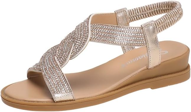 Glam Boho Rhinestone Wedge Sandals β Effortless Summer Style for Women β¨π‘π΄