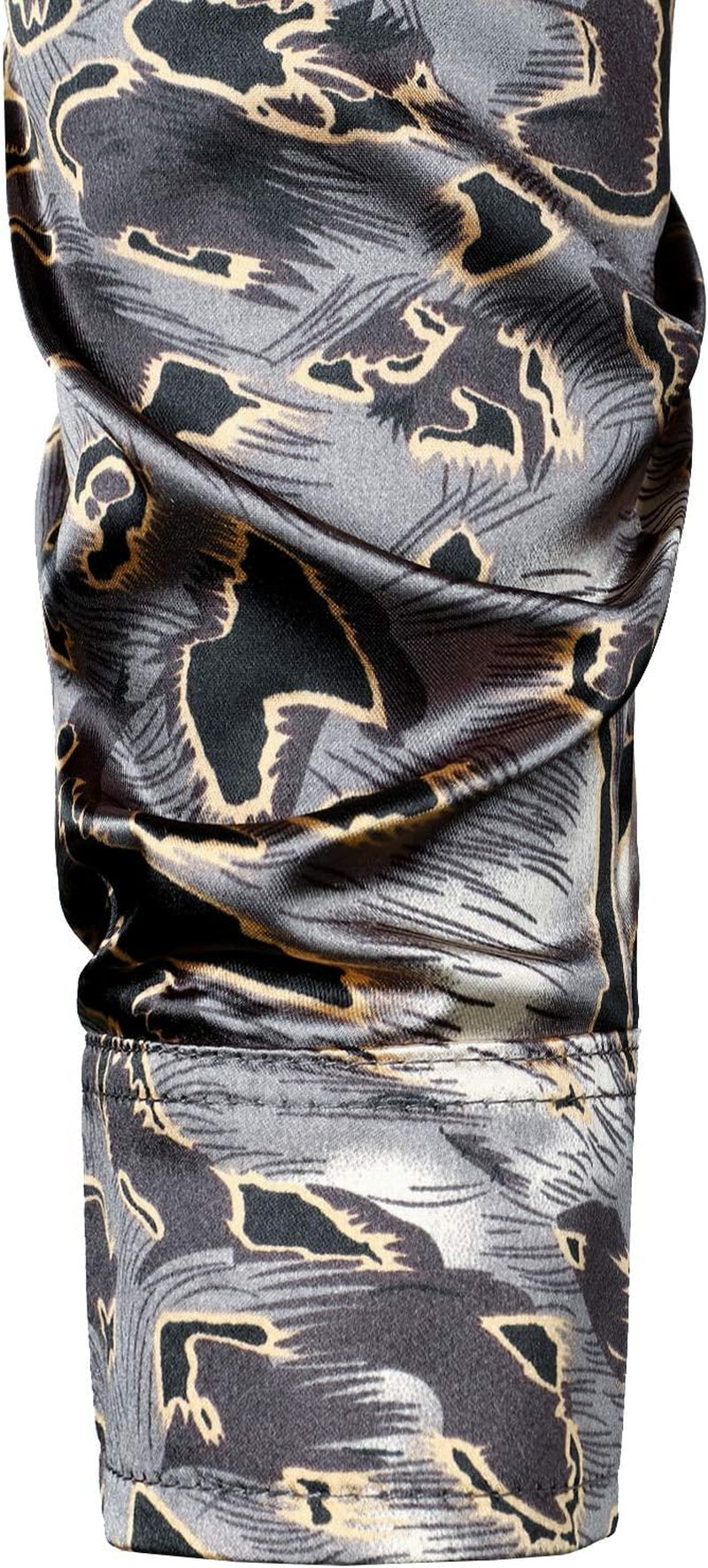 Men’s Hipster Satin Dress Shirt | Slim Fit, Long Sleeve Printed Button-Down