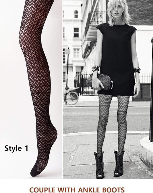 Women's Patterned Fishnet Tights – Bold and Fashion-Forward Black Fishnets with Intricate Net Detailing, Perfect for Elevating Your Look with a Touch of Edge. Ideal for Adding a Chic Twist to Any Outfit, Day or Night