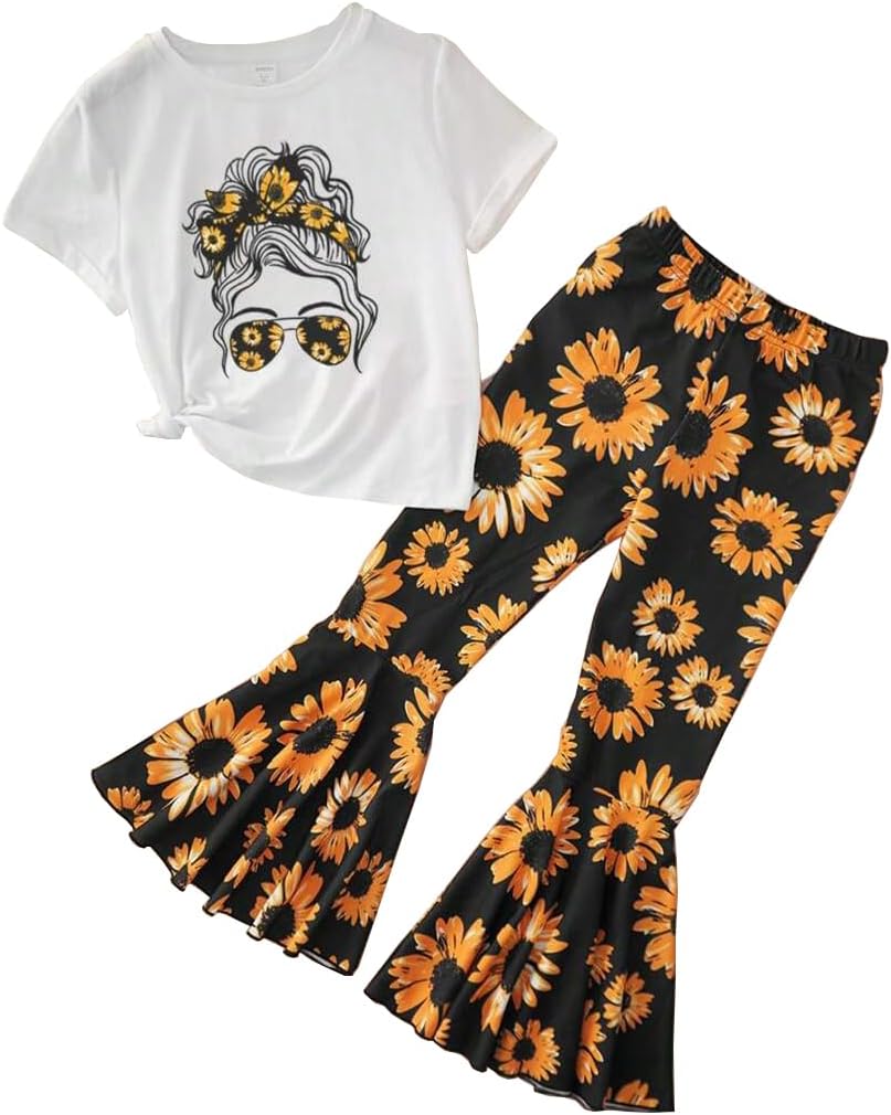 Toddler Girl Outfit β Graphic Tee & Leopard Flare Pants Cute, comfy, and full of style! ππ