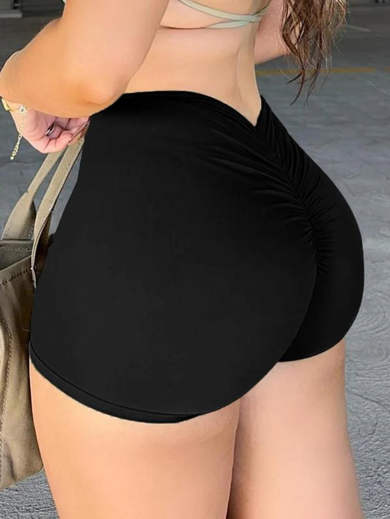 Women'S Plain High Waist Shorts, Casual Comfy Skinny Shorts for Daily Wear, Lounge Shorts for Women,ottom for Summer,