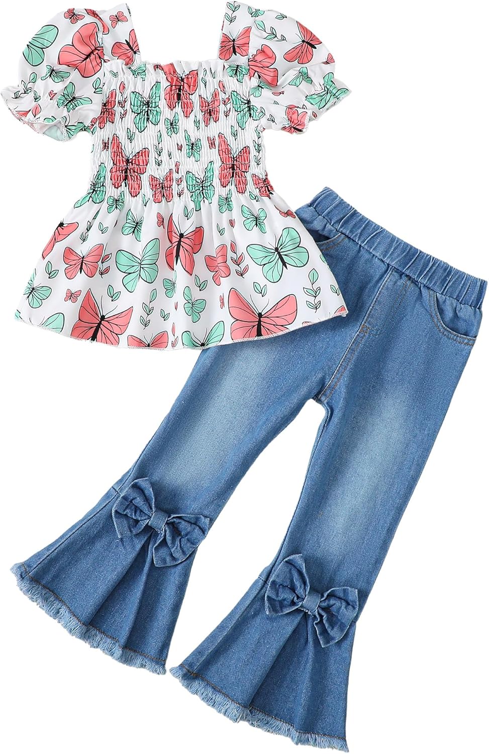 Mini Style Icon β Toddler Girl Flare Jeans & Tee Set β¨π