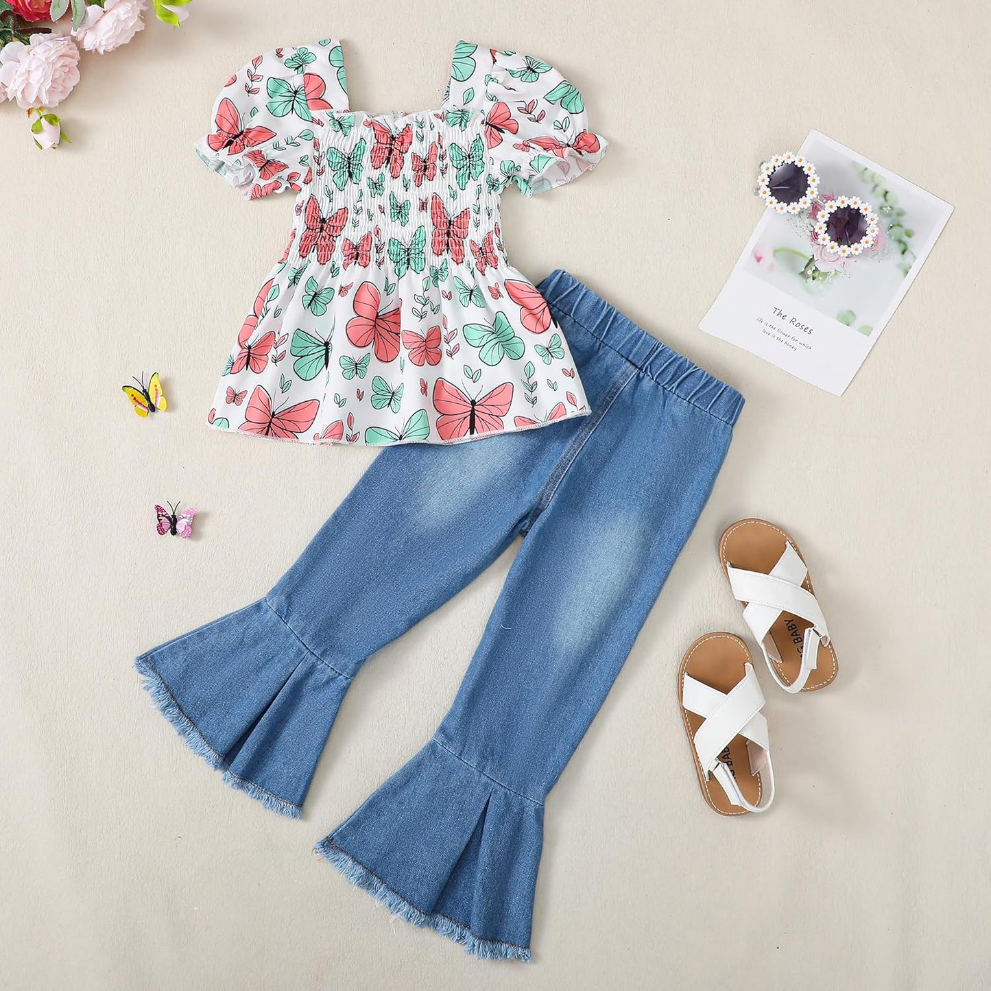 Mini Style Icon β Toddler Girl Flare Jeans & Tee Set β¨π