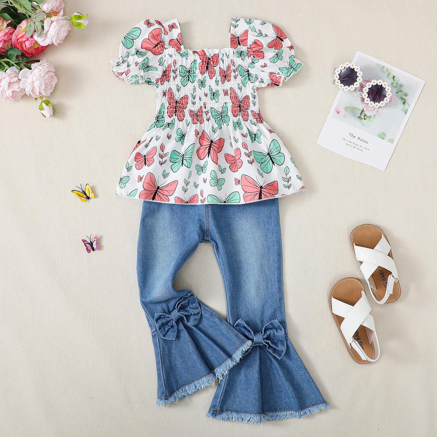 Mini Style Icon β Toddler Girl Flare Jeans & Tee Set β¨π