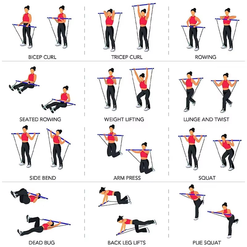 All-in-One Pilates Bar – Resistance Trainer for Strength, Stretch, and Core Workouts