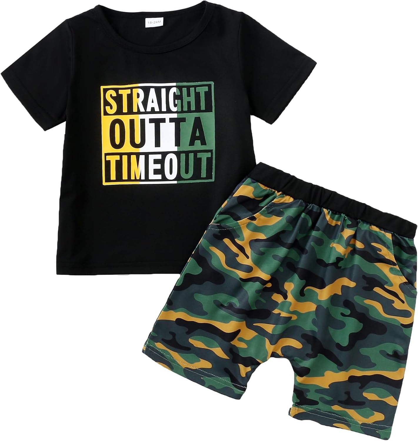 Toddler Boy Letter Tee & Shorts Set – 2PC Summer Outfit