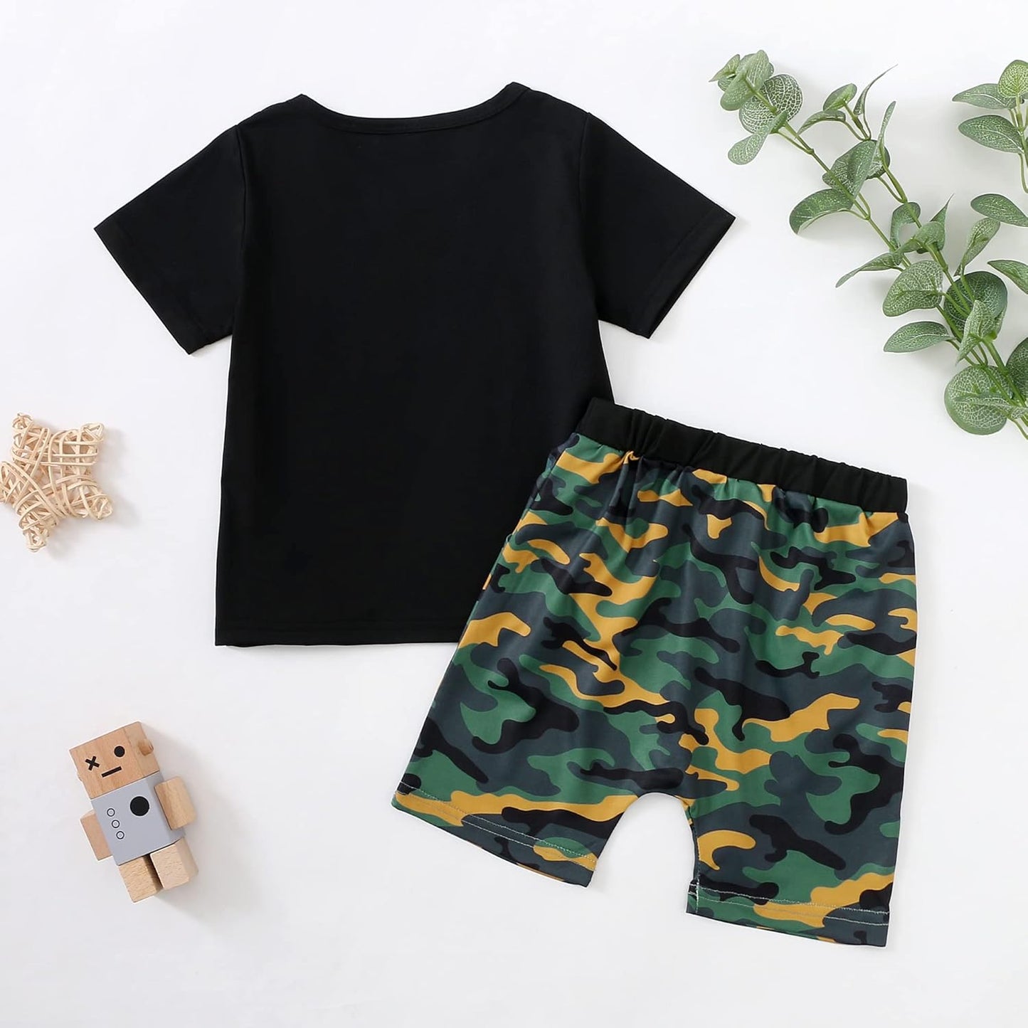 Toddler Boy Letter Tee & Shorts Set – 2PC Summer Outfit