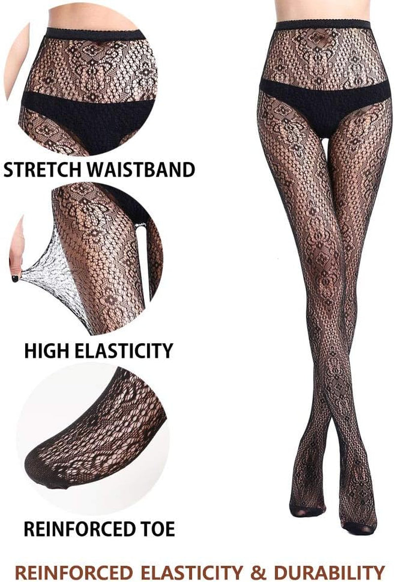 Women's Patterned Fishnet Tights – Bold and Fashion-Forward Black Fishnets with Intricate Net Detailing, Perfect for Elevating Your Look with a Touch of Edge. Ideal for Adding a Chic Twist to Any Outfit, Day or Night