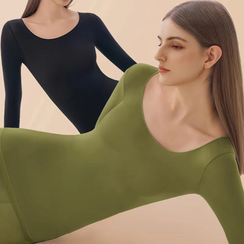 Women's Seamless Performance Thermal Set – Ultra-Light, Breathable & Stretchy Base Layer for Active Comfort