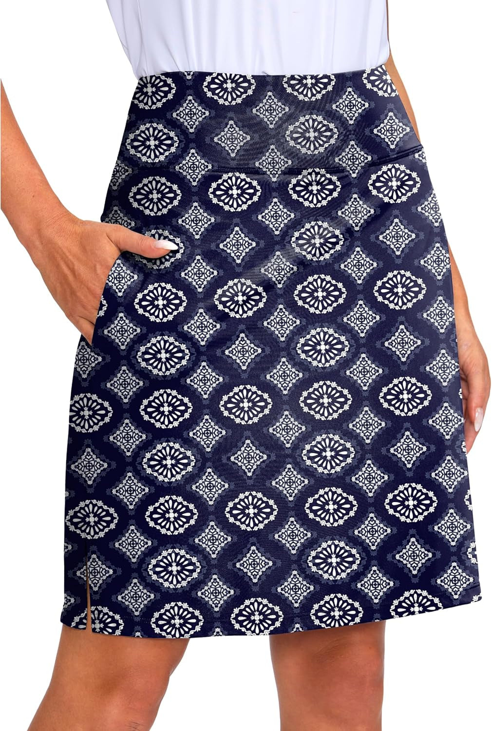  Chic Women's 20" Knee-Length Skort | Stylish Tennis & Golf Skirt
