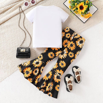 Toddler Girl Outfit – Graphic Tee & Leopard Flare Pants Cute, comfy, and full of style! 🐆💖