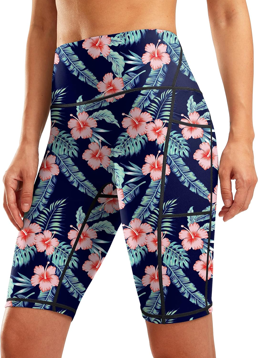 Women'S 9" High Waisted Swim Board Shorts Tummy Control Swimsuit Bottoms for Women with Liner Pockets