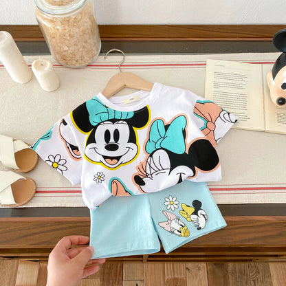 Minnie Magic Summer Set – Tee & Shorts for Trendy Girls 🎀☀️