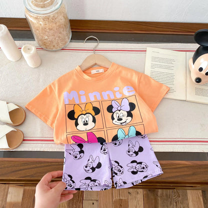 Minnie Magic Summer Set – Tee & Shorts for Trendy Girls 🎀☀️