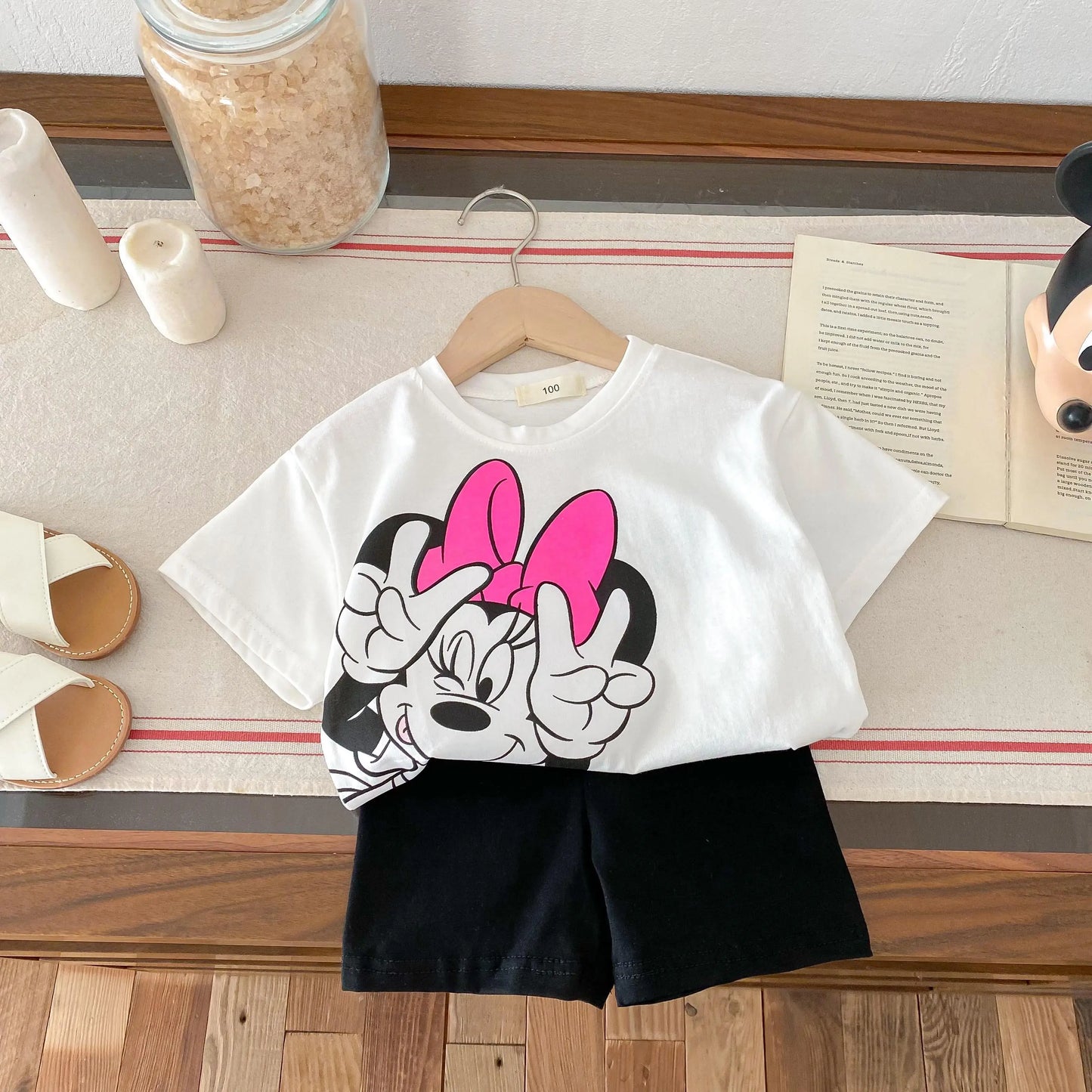 Minnie Magic Summer Set – Tee & Shorts for Trendy Girls 🎀☀️