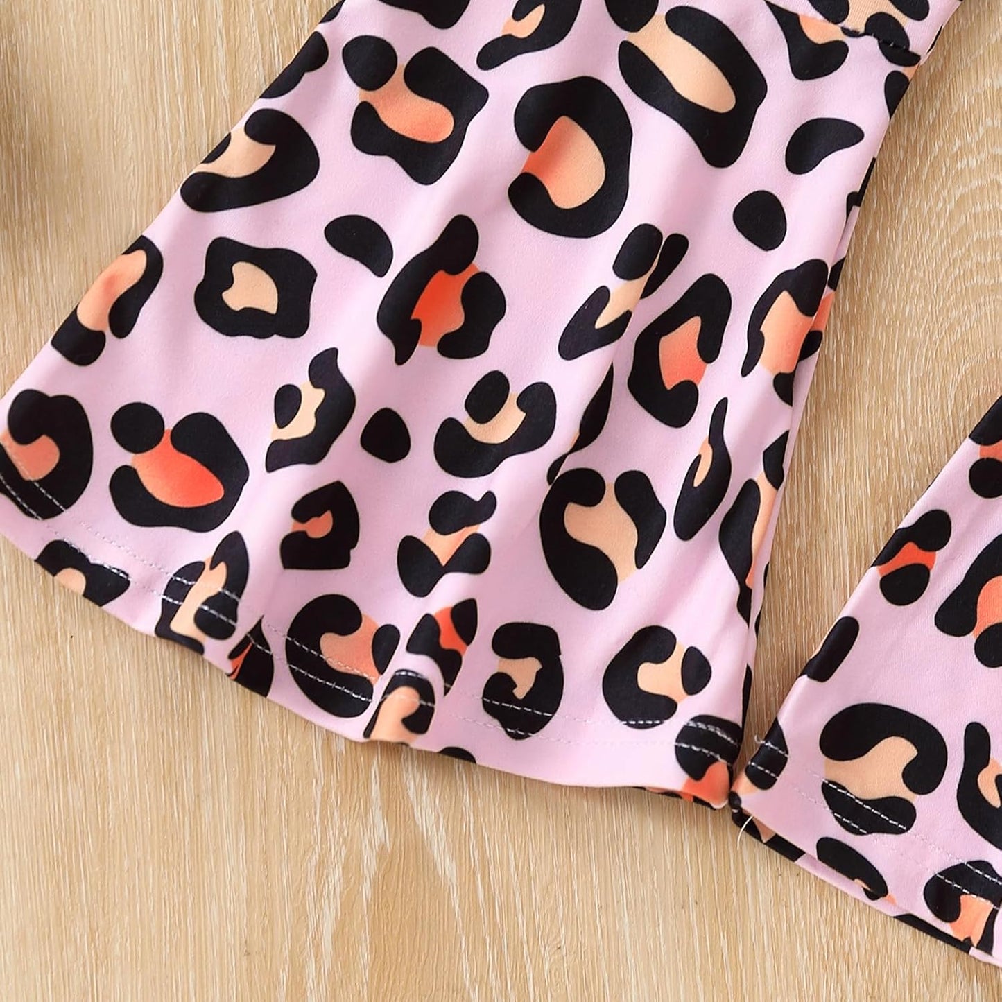 Chic Leopard Flare Set – Trendy Graphic Tee & Statement Pants for Toddlers 🖤🐆