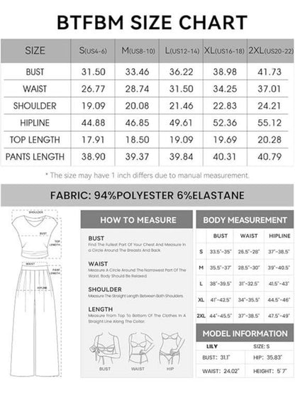 Women’s 2-Piece Rib Knit Set | V-Neck Ruched Top & Wide-Leg Pants for Summer 2025
