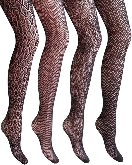 Women's Patterned Fishnet Tights – Bold and Fashion-Forward Black Fishnets with Intricate Net Detailing, Perfect for Elevating Your Look with a Touch of Edge. Ideal for Adding a Chic Twist to Any Outfit, Day or Night